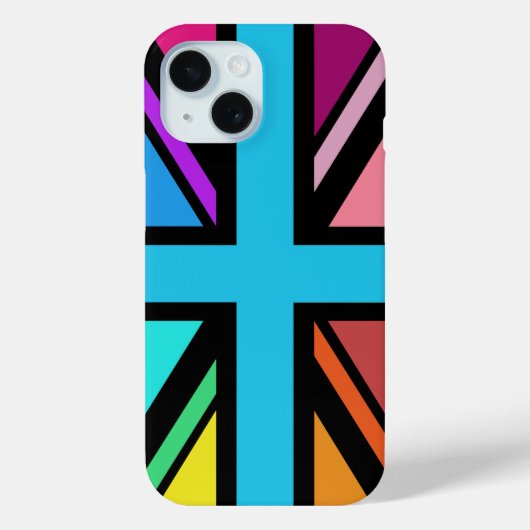 Union Jack/Flag veelkleurig + zwart ontwerp Case-Mate iPhone Case (Achterkant)