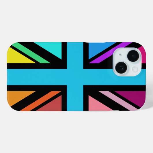 Union Jack/Flag veelkleurig + zwart ontwerp Case-Mate iPhone Case (Achterkant (horizontaal))