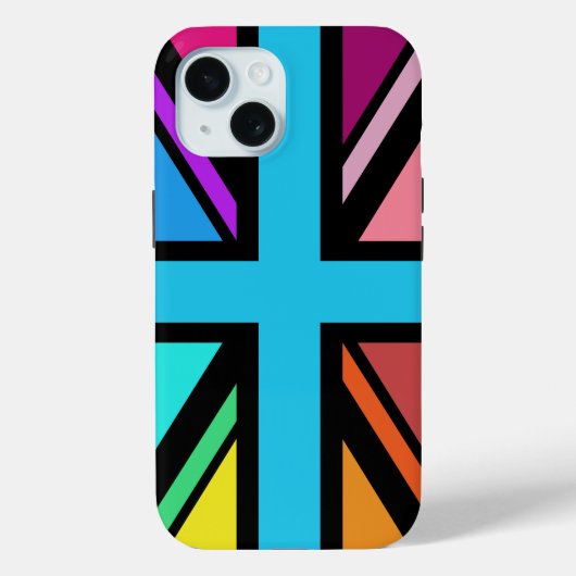 Union Jack/Flag veelkleurig + zwart ontwerp Case-Mate iPhone Case (Achterkant)