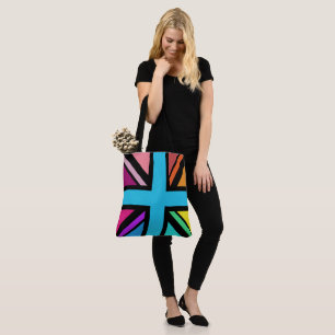 Union Jack/Flag veelkleurig + zwart ontwerp Draagtas
