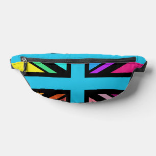 Union Jack/Flag veelkleurig + zwart ontwerp Heuptasje