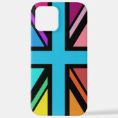 Union Jack/Flag veelkleurig + zwart ontwerp iPhone Hoesje (Achterkant)