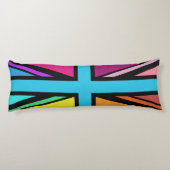 Union Jack/Flag veelkleurig + zwart ontwerp Lichaamskussen (Achterkant)
