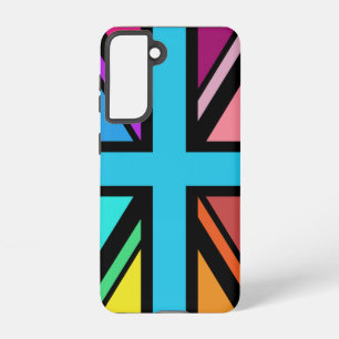 Union Jack/Flag veelkleurig + zwart ontwerp Samsung Galaxy Hoesje