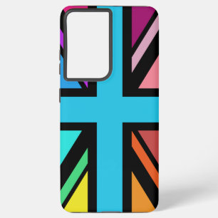 Union Jack/Flag veelkleurig + zwart ontwerp Samsung Galaxy Hoesje