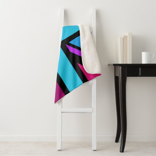 Union Jack/Flag veelkleurig + zwart ontwerp Sherpa Deken (In situ)