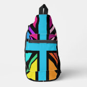 Union Jack/Flag veelkleurig + zwart ontwerp Sling Bag (Voorkant)