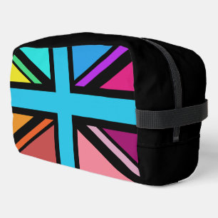 Union Jack/Flag veelkleurig + zwart ontwerp Toilettasje