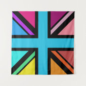 Union Jack/Flag veelkleurig + zwart ontwerp Wandkleed (Voorkant (horizontaal))