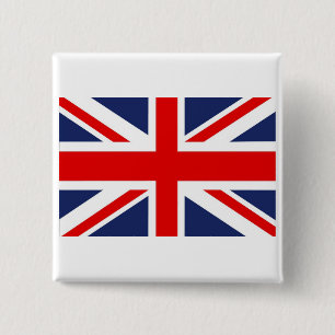Union Jack Flag-Verenigd Koninkrijk Vierkante Button 5,1 Cm