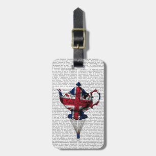 Union Jack Flying Teapot Bagagelabel