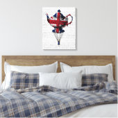 Union Jack Flying Teapot Canvas Afdruk (Insitu (Slaapkamer))