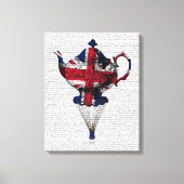 Union Jack Flying Teapot Canvas Afdruk (Voorkant)