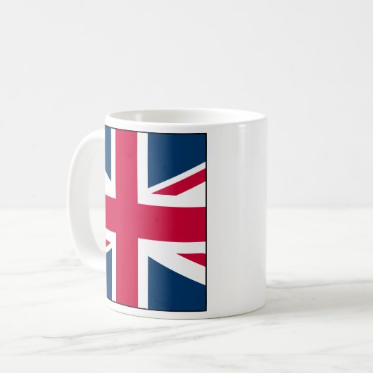 Union Jack Full Side Square Design Coffee Mug (Devant gauche)