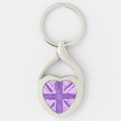 Union Jack geschilderd UK Art Damson Sleutelhanger (Voorkant)