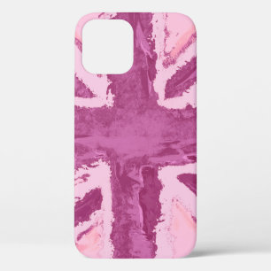 Union Jack geschilderd UK Art Plum iPhone 12 Hoesje