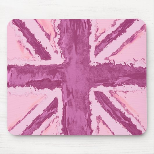 Union Jack geschilderd UK Art Plum Muismat (Voorkant)