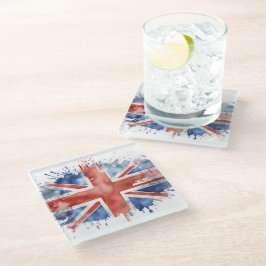 union jack glass coaster glazen onderzetter