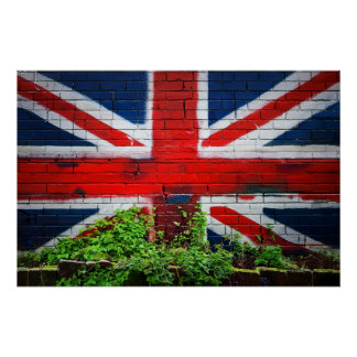 Union Jack Graffiti Flag Perfect Poster