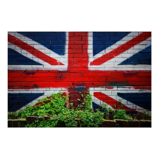 Union Jack Graffiti Flag Perfect Poster (Voorkant)