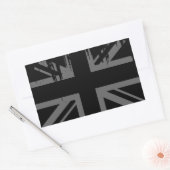 Union Jack (grunge Silver UK vlag) Rechthoekige Sticker (Envelop)