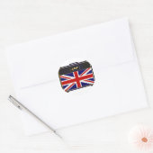 Union Jack Guitar Amplifier Ronde Sticker (Envelop)