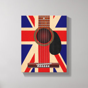 Union Jack Guitar Canvas Afdruk
