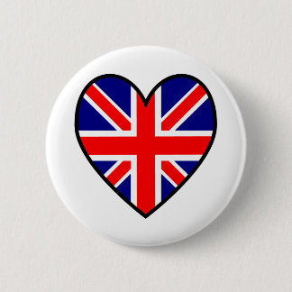 Union Jack Hartvormige Vlag Knop Ronde Button 5,7 Cm