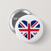 Union Jack Heart Shape Ronde Button 5,7 Cm (Voorkant /achterkant)