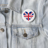 Union Jack Heart Shape Ronde Button 5,7 Cm (In situ)
