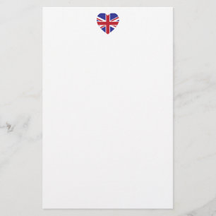 Union Jack Heart Stationery Briefpapier