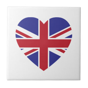Union Jack Heart Tile Tegeltje
