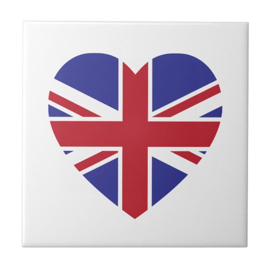 Union Jack Heart Tile Tegeltje (Voorkant)
