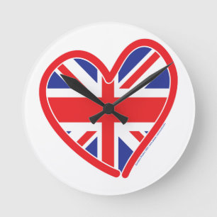 Union Jack Heart - UK Union Jack in een hart Ronde Klok