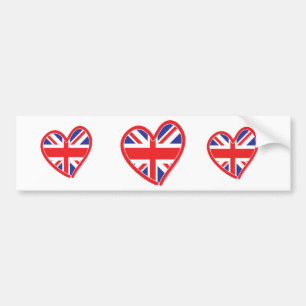 Union Jack Heart-vlag Bumpersticker