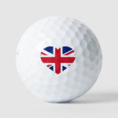 Union Jack Heartflag be6 gbcnt Golfballen (Voorkant)