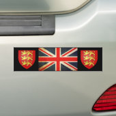 Union Jack Heraldry Shield Bumpersticker (Op auto)