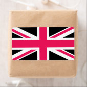 Union Jack ~ Hot Pink Black en White Etiket (Insitu)