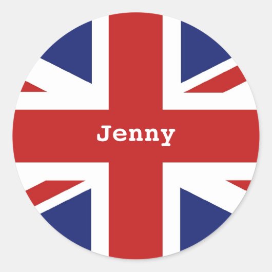 Union Jack, Jenny Ronde Sticker (Voorkant)