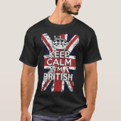 Union Jack Keep Calm Ik ben Brits T-shirt (Voorkant)