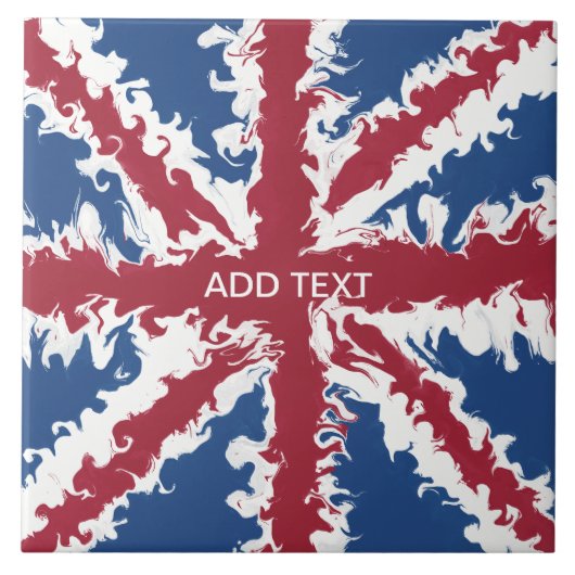 Union Jack Liquid Art Craft DIY Tegeltje (Voorkant)