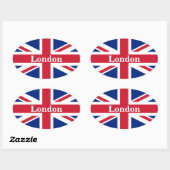 Union Jack London ~ British Flag Ovale Sticker (Vel)