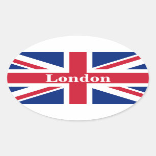 Union Jack London ~ British Flag Ovale Sticker