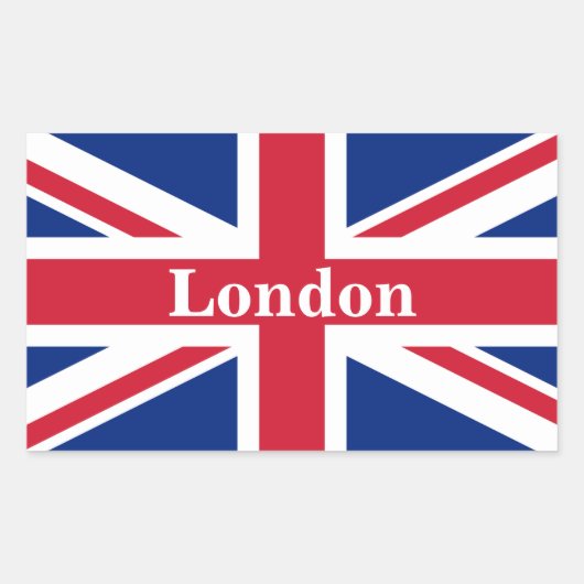 Union Jack London ~ British Flag Rechthoekige Sticker (Voorkant)