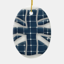 Union Jack met fotovoltaïsche zonnepanelen. Keramisch Ornament