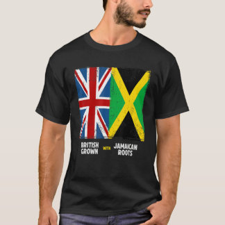 Union Jack Met Jamaicaanse Vlag & Brits-Caribisch  T-shirt