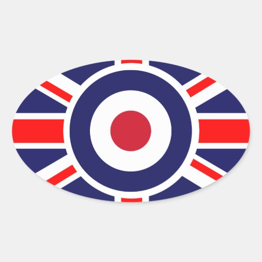 Union Jack Mods England Target Ovale Sticker (Voorkant)