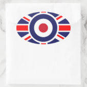 Union Jack Mods England Target Ovale Sticker (Tas)