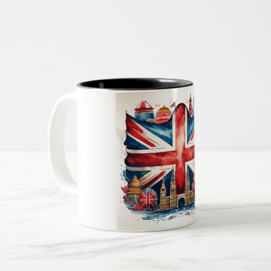 Union Jack Mok met iconische Britse bezienswaardig (Voorkant links)