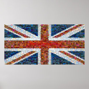 Union Jack Montage - Groot Poster